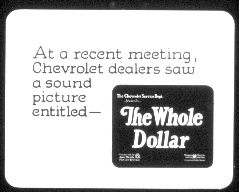 1933 Chevrolet Get The Whole Dollar Film Strip Page 12